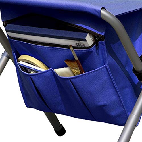 Creative Mark Sahara Adjustable Height Pack Stool - Adjustable Height Stools Chairs Folding Chairs with Storage Washable Nylon Seat with Backrest Shoulder Strap for Carrying - [Ultramarine Blue] - Thumbnail 4