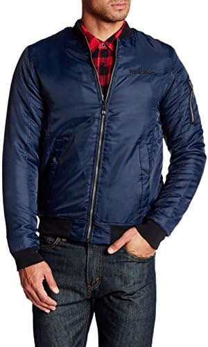 Fresh Brand Mens Casual Lightweight Bomber / Flight Jacket (X-Large, Navy)