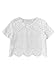 MakeMeChic Women's Loose Short Sleeve Solid T-shirt Tops Scallop Hem Casual Blouse