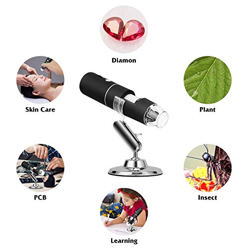 WiFi Digital Microscope, VSATEN Built in Wireless Microscope Camera 1080P HD 2MP 50x to 1000x Magnification Endoscope 8 LED Android, iOS, Smartphone, Tablet, Widows, iPad, Mac PC (Black) - Thumbnail 5