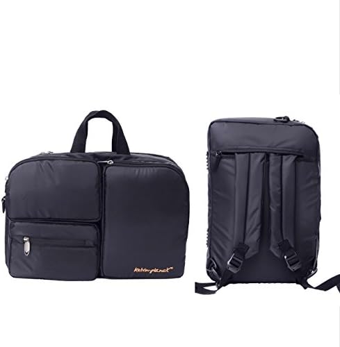 Kelvin Planck 15.6 Inches Black Convertible Laptop Bag - Convertible As Backpack