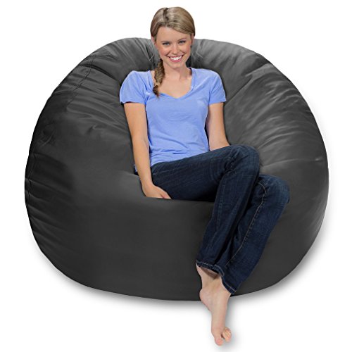 Comfy Sacks 6 Ft Memory Foam Bean Bag Chair Grey Faux Leather