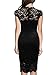 Miusol Women's Casual Retro Floral Lace Slim Evening Party Dress (10, Black)