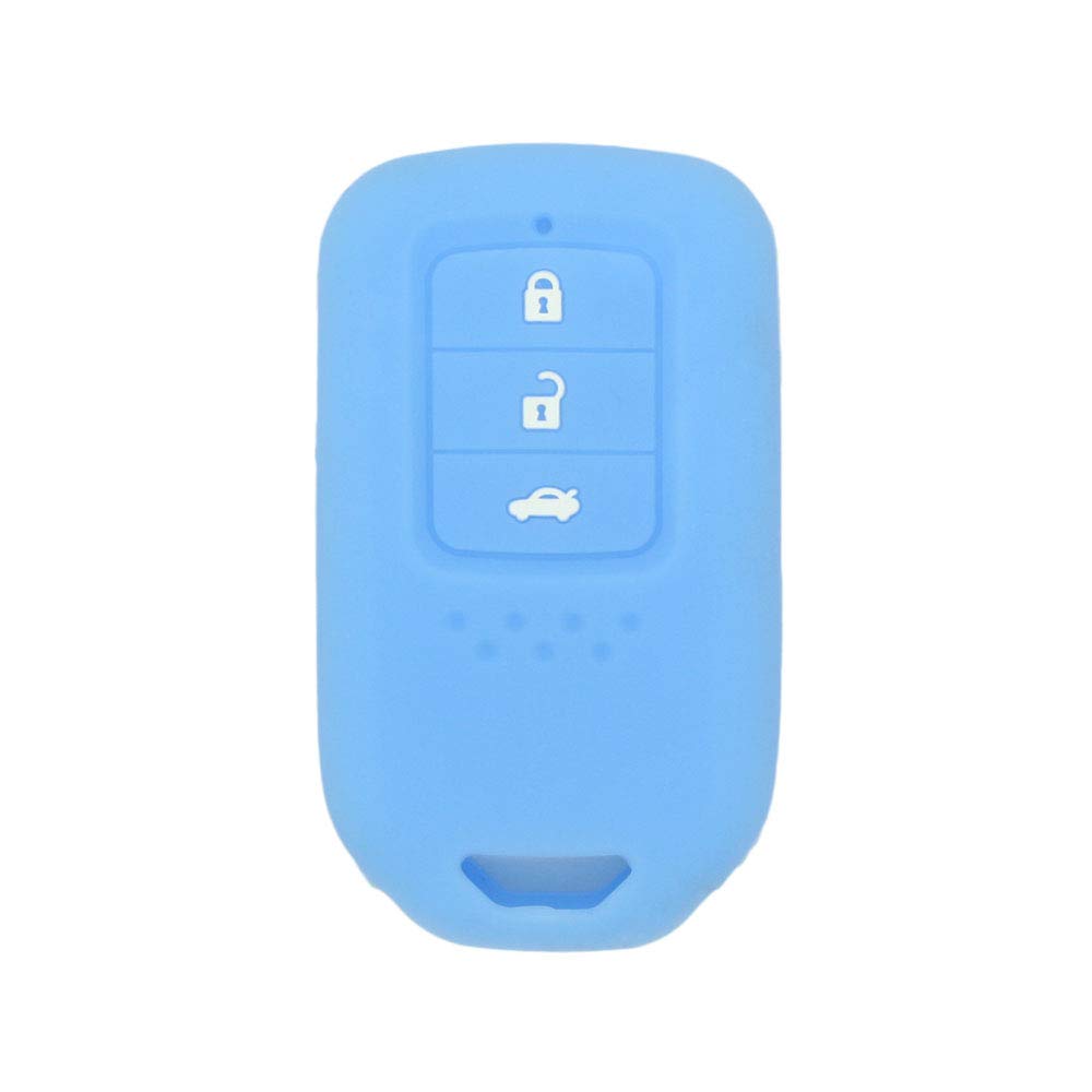 BROVACS Silicone Cover Protector Case Holder Skin Jacket Compatible with HONDA 3 Button Smart Remote Key Fob CV4209 Light Blue