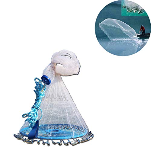 Magic Fishing Net, Tuscom High Strength Nylon Monofilament Saltwater Fishing Cast Net Netting Fishing Tackle Catching Network Crab for Bait Fish, Real Lead Sinker Weights, 7.8ft/9.8ft/11.8ft (7.8ft) - Thumbnail 2