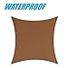 ColourTree 14' x 14' Brown Waterproof Heavy Duty100% BLOCKAGE 220 GSM Sun Shade Sail Canopy