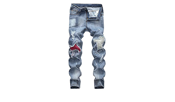 Qootent 2019 Men's Jeans Patchwork 