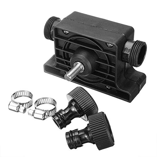 Drill Pump Self Priming Water Pump Mini Electric Drill Powered Pump with 2pcs Hose Clamps and Connectors for Fish Tank Aquarium Pond Statuary