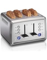 Hamilton Beach Digital 4 Slice Extra Wide Slot Stainless Steel Toaster with Bagel & Defrost Settings, Toast Boost, Slide-Out Crumb Tray, Auto-Shutoff and Cancel Button (24796)