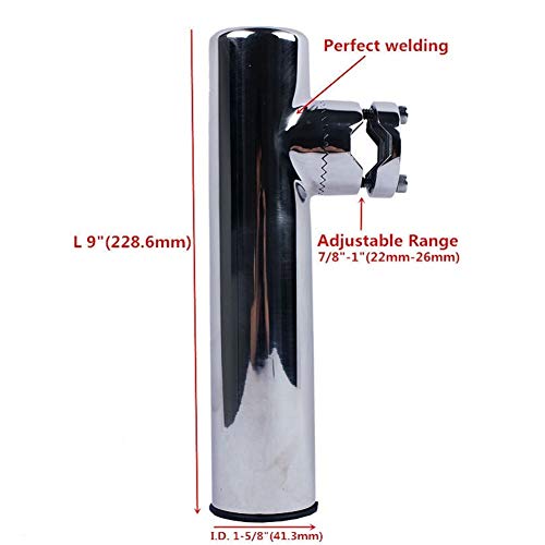 HaoYueDa 4Pcs 1-5/8" Edelstahl-Fischerei-Gerät Drehbare Rutenhalter Bracket Boot Sturmboote Kajak Yacht – Bild 6