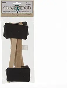 Darice 4 Piece Wood Rectangle Chalk Board Stakes