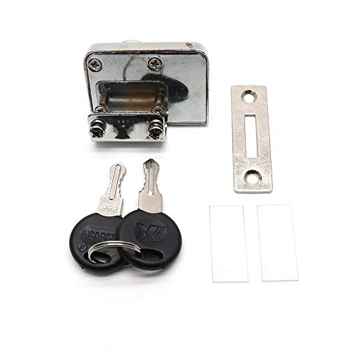 BTMB Drawer Display Case Showcase Glass Door Cabinet Lock,2 Set w 4 Keys (Keyed Alike)