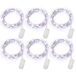 6 PCS Fairy Lights Cool White LED String Lights Battery Operated 7.2ft 20 Leds Firefly Lights YIHONG Starry String Lights For Home Party Decoration Crafting Costume Making