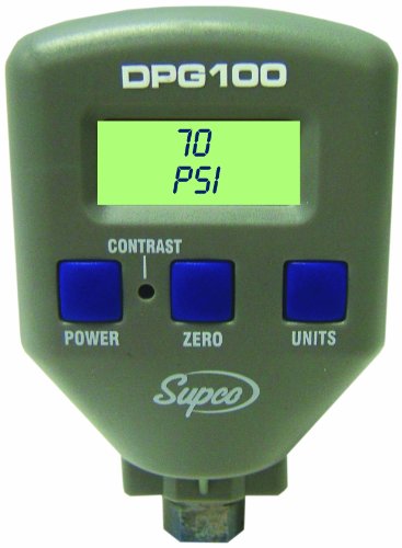 Supco DPG100   Pressure Gauge, Digital Display, -14-100 psi Range, 0.5% Accuracy, 1/8" Female NPT Connection