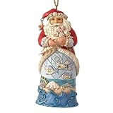 Enesco 6001528 Coastal Santa with Fish Scene, Multicolor
