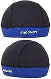 Andevan Helmet Liner By TopCool Fabric Skull Cap Style (Pack of 2 Pcs) (002 Black/Blue)