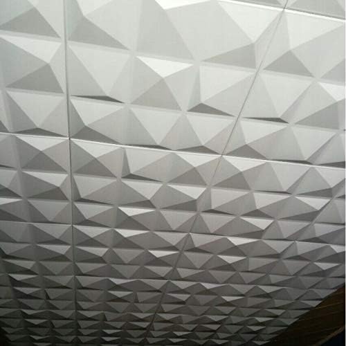 Polystyrene Decorative Foam 3D Wall/Ceiling Tiles Panels"Pyramid" White (2 sq/m (8 Tiles))