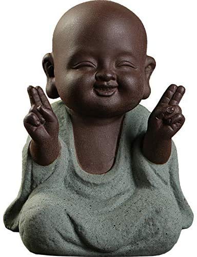 MonLiya Ceramic Buddha Ornaments Home Decor Gift Small Cute Baby Buddha Statue Decorative Buddha Figurines, Home Decorations for Living Room Bathroom Dining Room