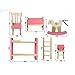 Glamorway Baby Kids Play Pretend Toy Design Wooden Doll Furniture Dollhouse Miniature Toy Children Gifts for Bunk Bed
