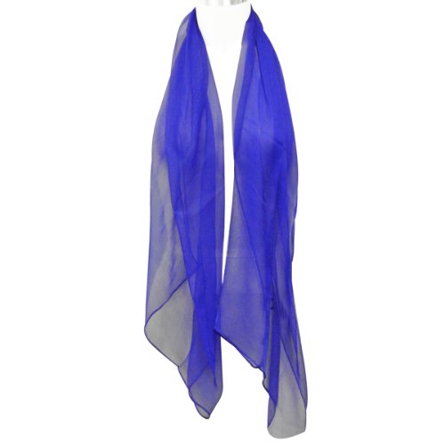 Wrapables Solid Color 100% Silk Long Scarf, Royal Blue