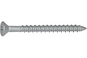 CONFAST 1/4" x 2-3/4" Concrete Screws 410 Stainless Steel Phillips Flat Countersunk with Concrete Drill Bit for Anchoring to Masonry, Block or Brick (50 per Box)