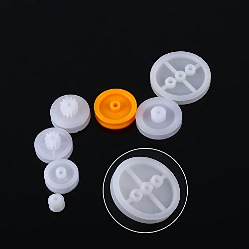 7 Pcs Plastic Pulley Kits Set for Belt Assembly Toy Cars Automobiles Robots DIY