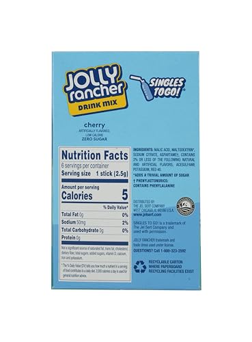 JOLLY RANCHER SINGLES TO GO – VARIETY (CHERRY), 0.5 OZ