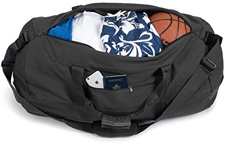 Medium Duffle Bag – Black 32”x18” - 133.4L - Canvas Military and Army Cargo Style Duffel Tote for Men and Women– Gym, Hiking and Storage Shoulder Bag 7 Medium Duffle Bag – Black 32”x18” - 133.4L - Canvas Military and Army Cargo Style Duffel Tote for Men and Women– Gym, Hiking and Storage Shoulder Bag