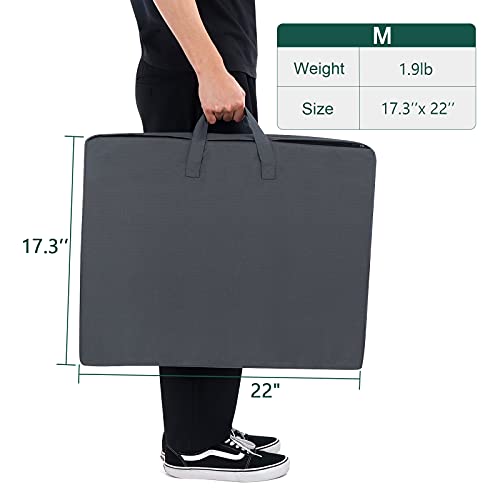 Furpezoo Outdoor Dog Beds Camping(34.6X22X2in),Portable Waterproof Dog Beds for Medium Dogs, Foldable Travel Dog Mat with Removable Washable Cover, Grey,M