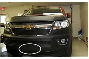 LEBRAINC. Lebra 2 Piece Front End Cover Black - Car Mask Bra - Fits - Chevy Chevrolet Colorado 2015-2017 with Fender Flares