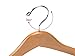 Amber Home Contoured Wooden Hangers Sturdy Wood Suit Coat Clothes Hangers Clothing Hangers with Locking Bar Chrome Hook Pack of 5 (Natural)