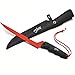 Fish Elite Razor Sharp Blood Red 9” inch Blade Fillet Knife for Fishing Filleting with Unique Offset Filet for Kitchen Outdoor Fisherman Gear and Equipment Boning with Protective Nylon Sheath