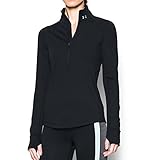Under Armour Women's ColdGear 1/2 Zip, Black/Black, Medium