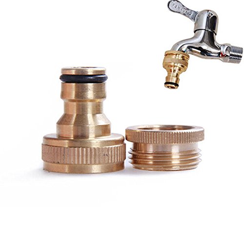 Favolook 2pcs Brass Hose Quick Connect Garden Hose Tap Connector 1