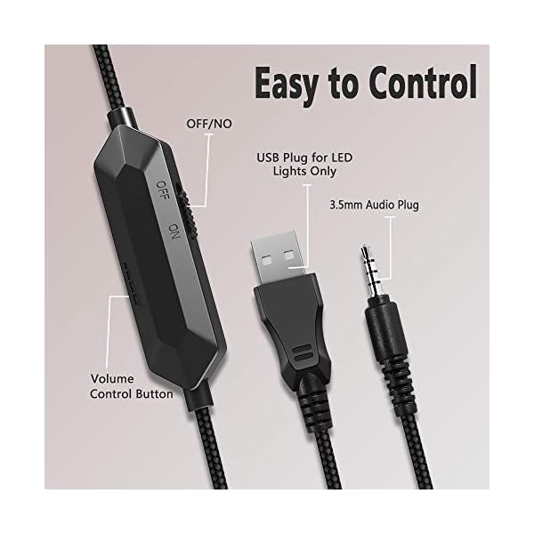 Gaming-Headset-for-PS4-PS5-Xbox-One-Stereo-Sound-Over-Ear-Headphones-with-Noise-Cancelling-Mic-Soft-Memory-Earmuff-PC-Gaming-Headphones-with-Colorful-LED-Light-35mm-Splitter-Cable-Included Gaming Headset for PS4 PS5 Xbox One, Stereo Sound Over Ear Headphones with Noise Cancelling Mic, Soft Memory Earmuff, PC…