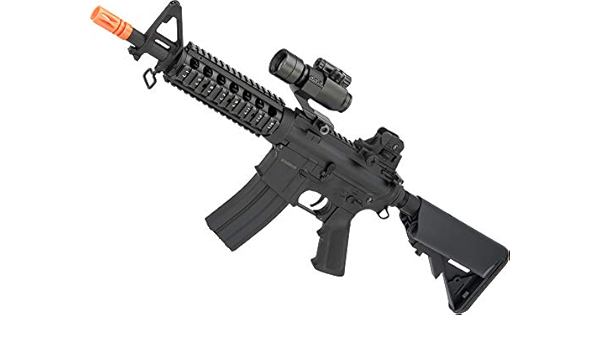 Amazon Com Evike Airsoft Matrix Full Size Airsoft M4 Bamf Airsoft Aeg W Metal Gearbox Model M4 Cqb Ris Black 400 Fps Sports Outdoors