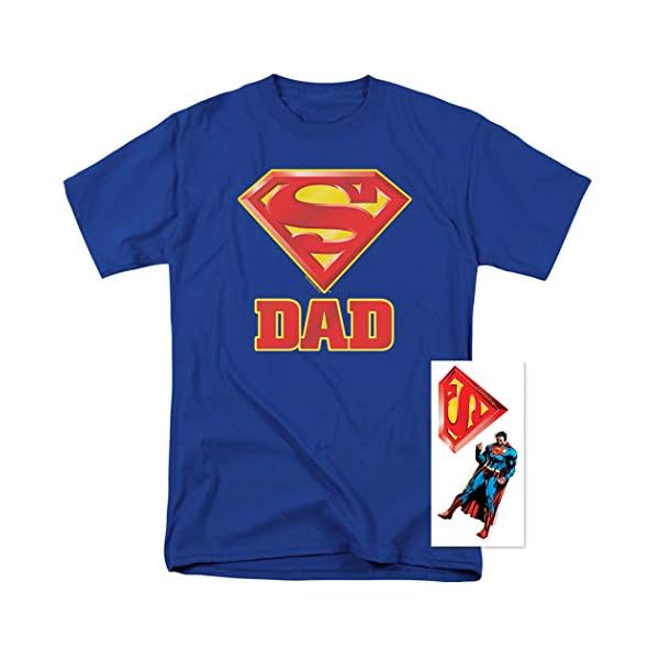 Popfunk Superman Superdad Super Dad Logo T Shirt for Father's Day & Stickers - Image 3
