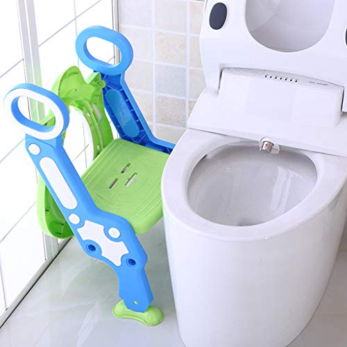 Sinwo Baby Child Potty Training Toilet Trainer Seat Step Stool Ladder Adjustable Training Chair (Green)