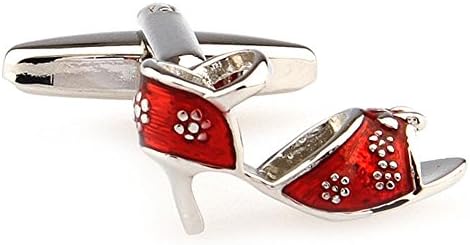 Mens Cufflinks Purple Enamel Flower Design Womens High Heal Shoe Cuff Links B1216