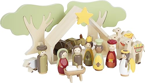 Small Foot Christmas Manger Play Set made of wood, child-friendly Christmas decoration, 12356