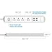 TROND Prime II 4-Outlet Mountable Power Strip with USB Charger (4A/20W, White, 2-Pack), Right-Angle Flat Plug & 6.6 Feet Long Cord, for Workbench, Nightstand, Dresser, Home, Office & Hotel