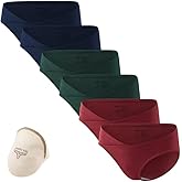 Angelhood 6 Pack Womens Cotton Maternity Underwear,Healthy Maternity Pregnancy Panties Postpartum Mother Under Bump Underwear