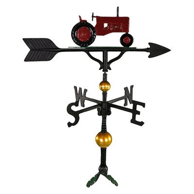 Montague Metal Products 32-Inch Deluxe Weathervane with Red Tractor Ornament