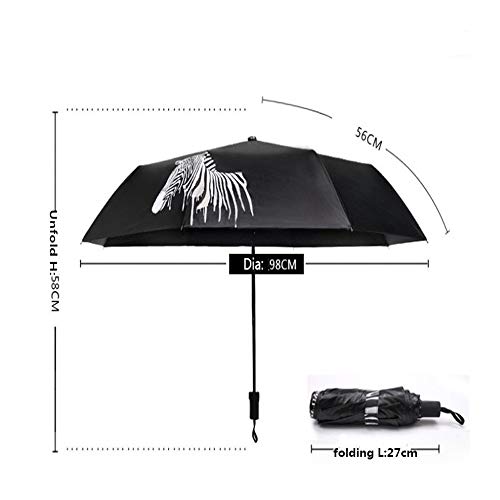 Chranto Lucky 7 Color Changing Folding Umbrella Sunshade Zebra Parasol Rain Shade Anti-UV