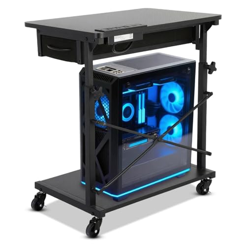 FAHKNS PC Tower Stand，2-Tier Computer Tower Stand，Computer Tower Floor Stand wi…