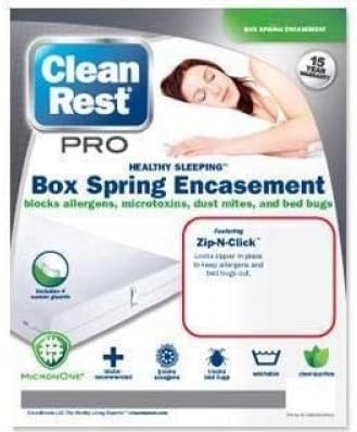 Clean Rest Pro Bed Bug & Allergen Blocking Box Spring Encasement Featuring Zip-N-Click (Twin)