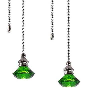 2pcs Blue Pull Chain Crystal Glass Ice Cracked Ball Pull Chain For