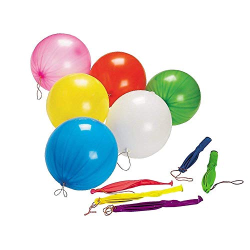 Jtshy Punch Balloons with Rubber Band Handles Assorted Colors Large