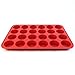 Silicone Mini Muffin Pan and Valentine Cupcake Maker 24 Cup, Red, Plus Muffin Recipe Ebook