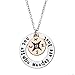 Dolland Silver Hollow Disc Engraved Message Not All Who Wander Are Lost with Compass Pendant Necklace,X10046